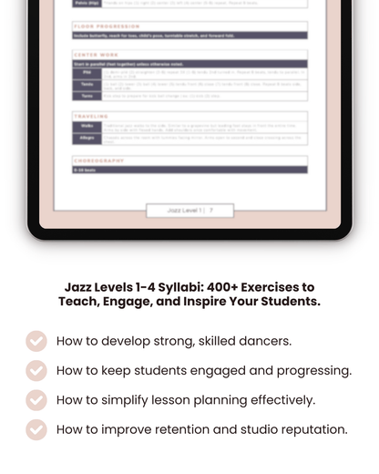 Jazz Syllabi Bundle - Dance Studio Syllabus