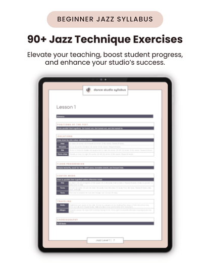 Jazz Level 1 - Dance Studio Syllabus
