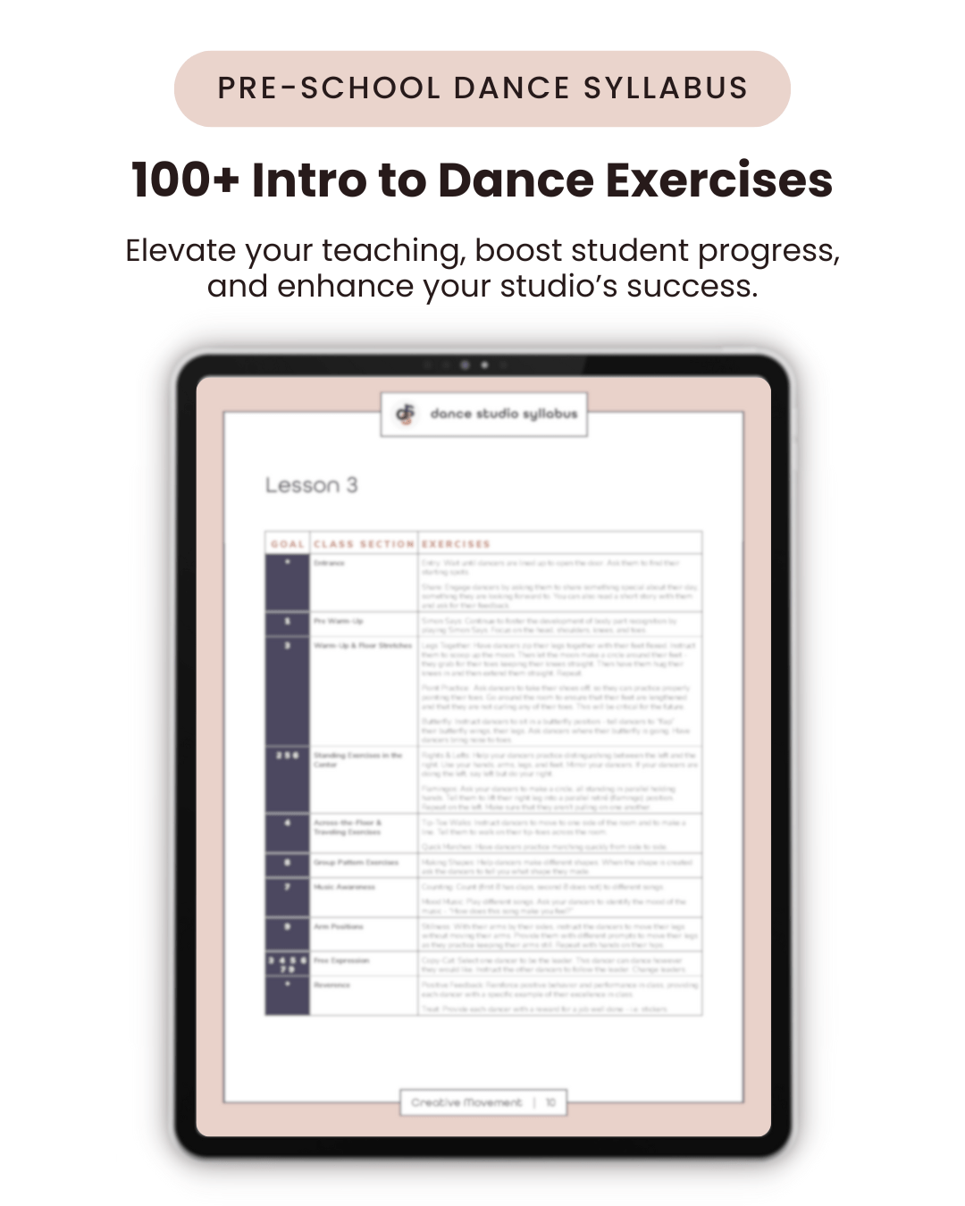 Pre-School Dance - Dance Studio Syllabus