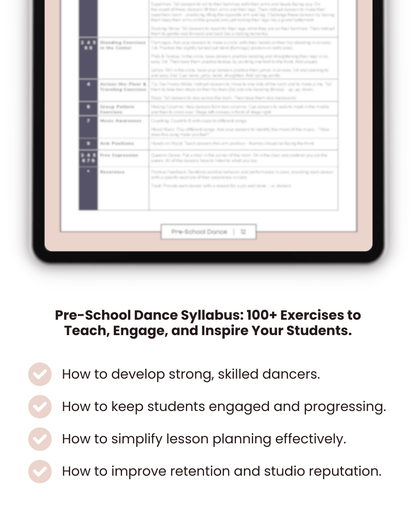 Pre-School Dance - Dance Studio Syllabus