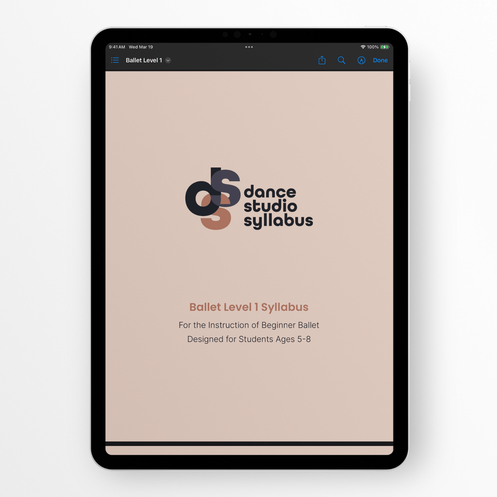 Ballet Level 1 (Digital) - Dance Studio Syllabus