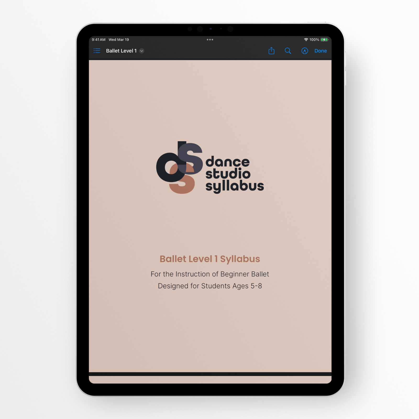 Ballet Level 1 (Digital) - Dance Studio Syllabus