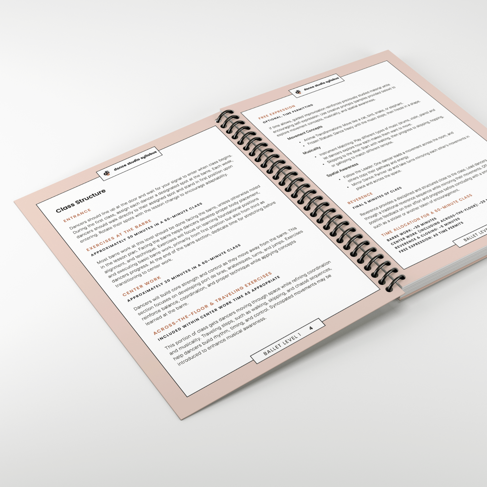 Ballet Level 1 (Spiral-Bound) - Dance Studio Syllabus
