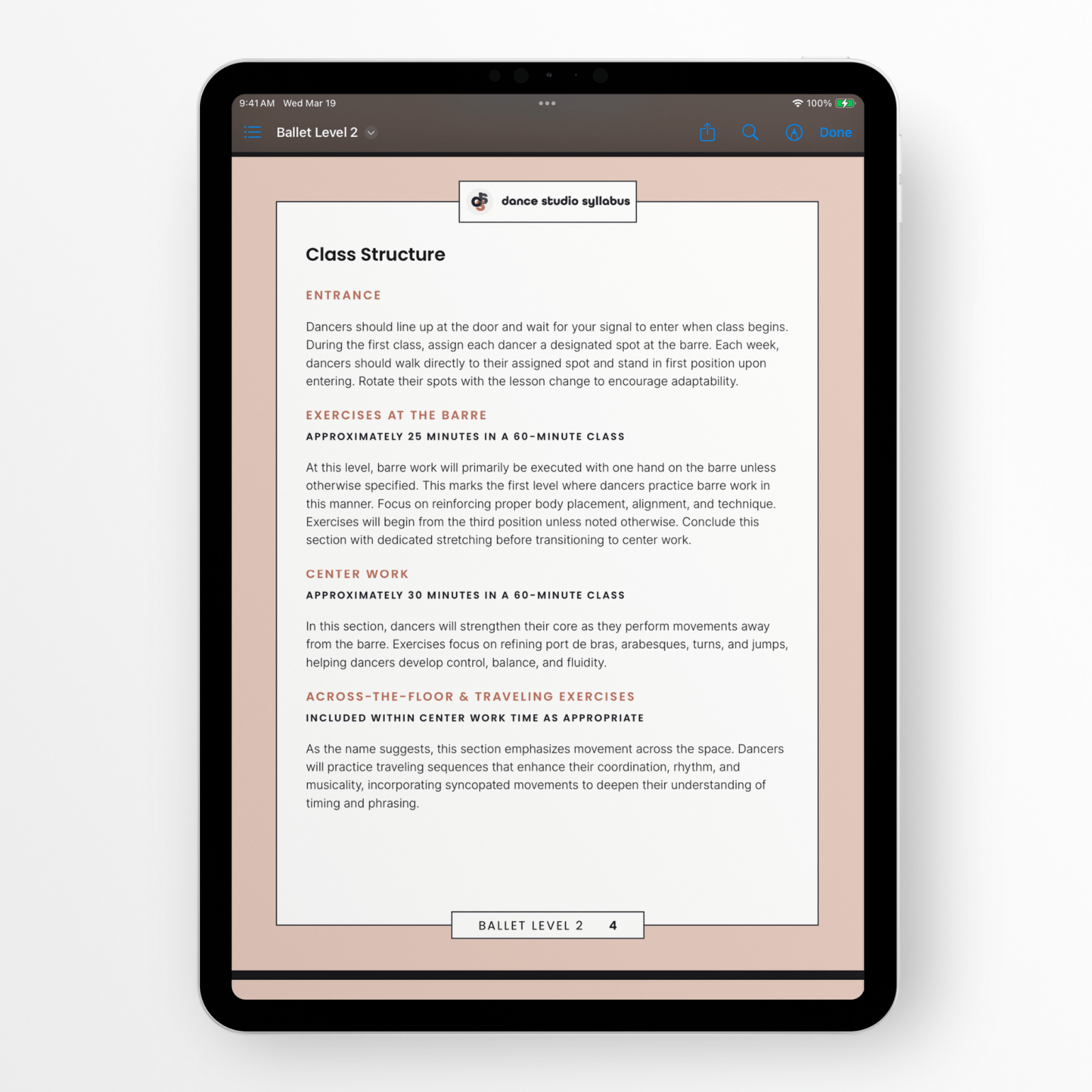 Ballet Level 2 (Digital) - Dance Studio Syllabus
