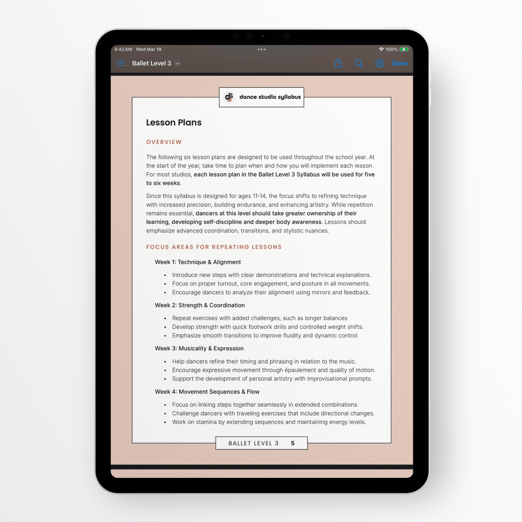 Ballet Level 3 (Digital) - Dance Studio Syllabus