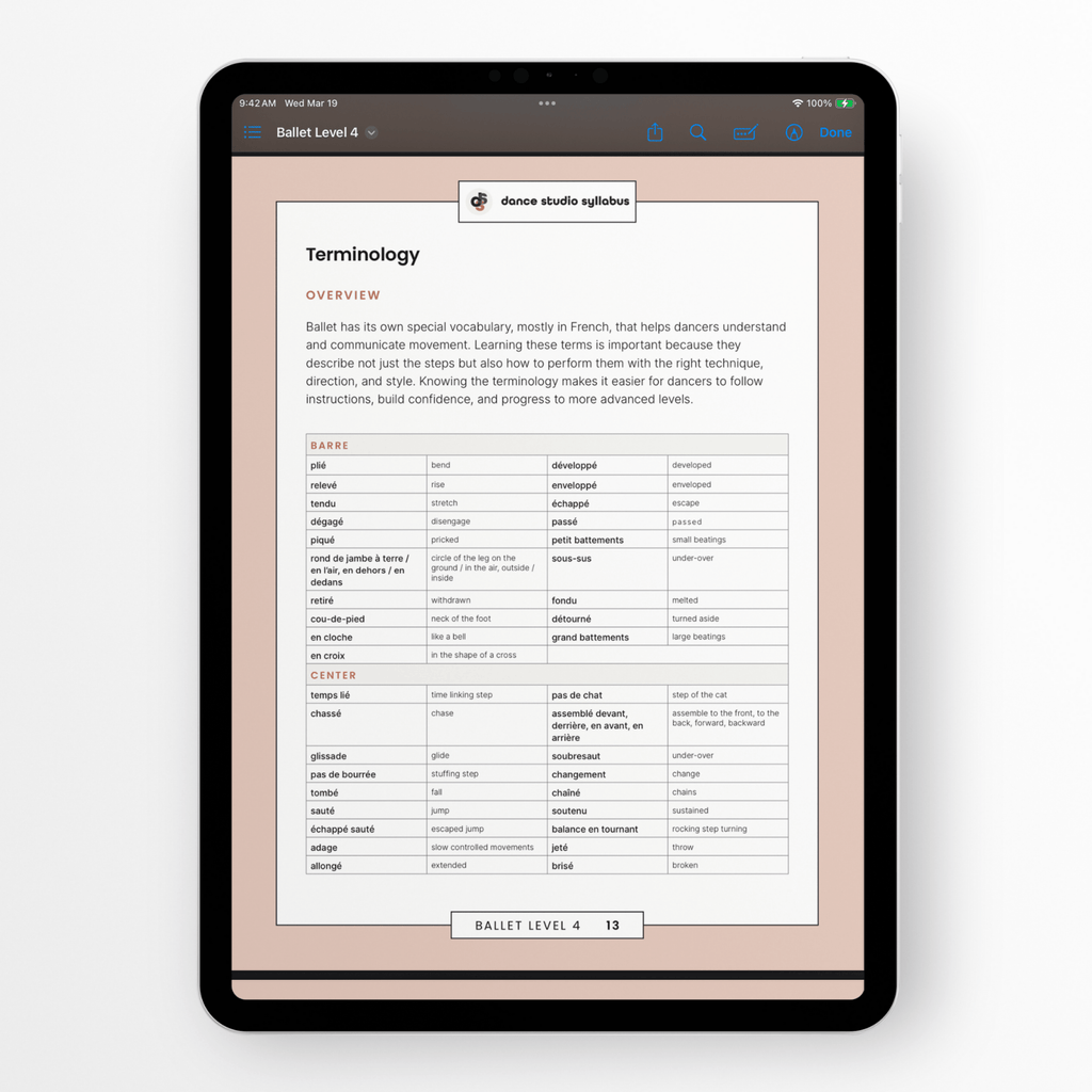 Ballet Level 4 (Digital) - Dance Studio Syllabus