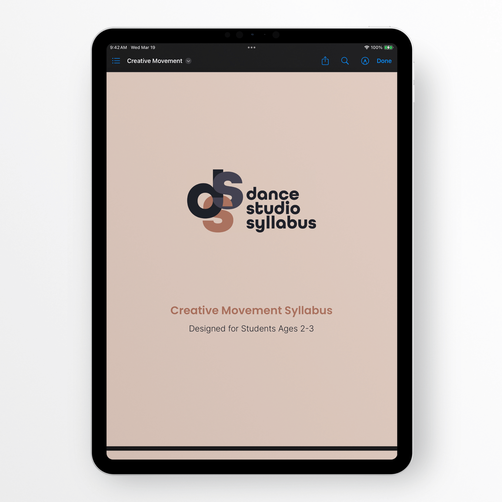 Creative Movement (Digital) - Dance Studio Syllabus