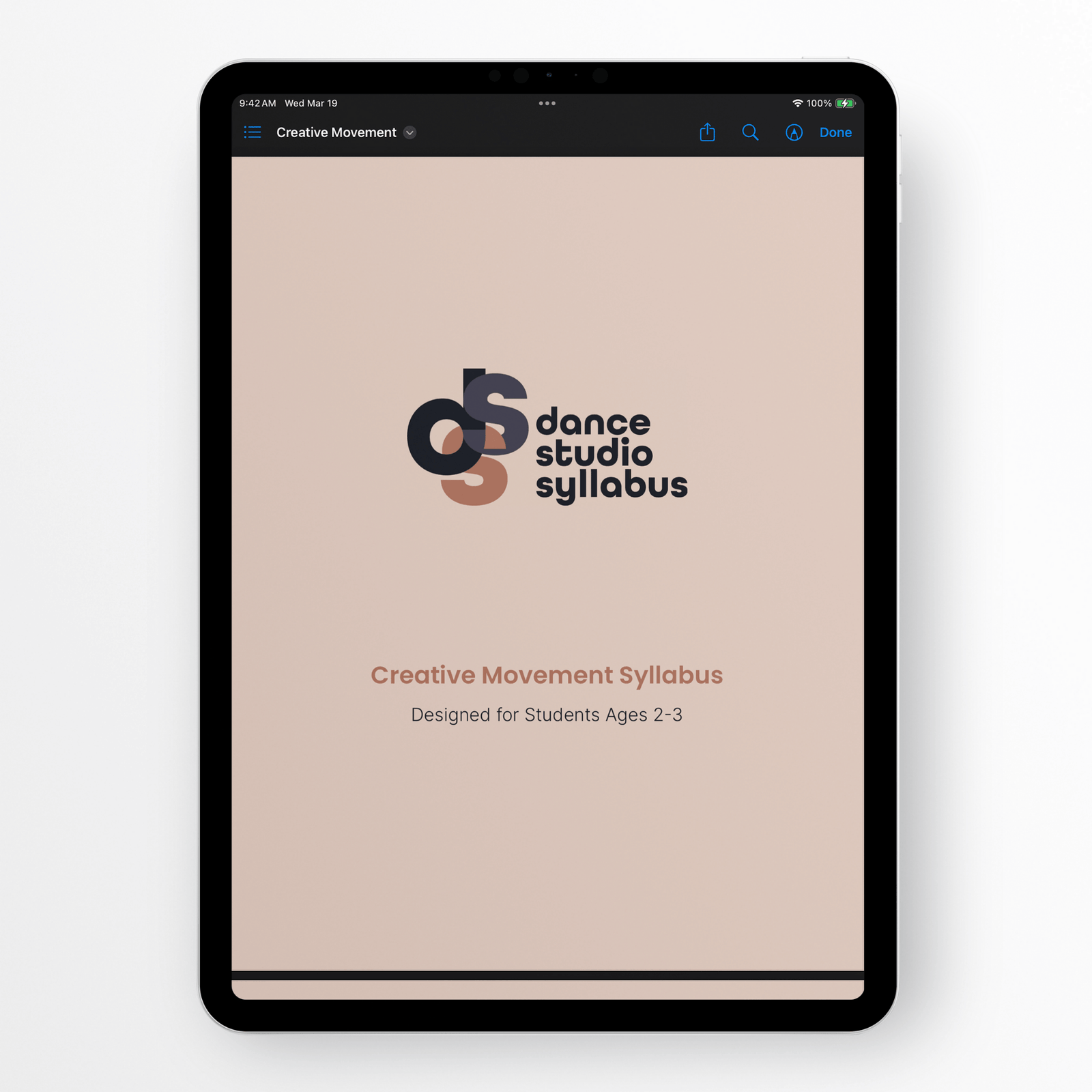 Creative Movement (Digital) - Dance Studio Syllabus