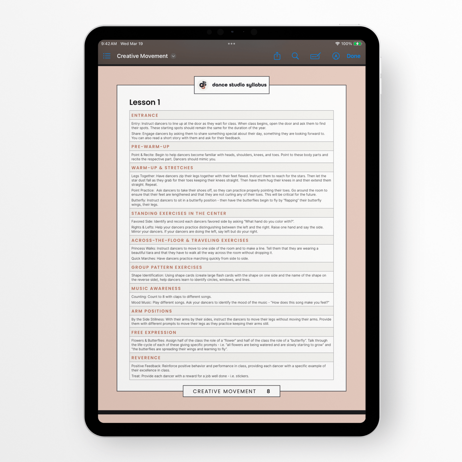 Creative Movement (Digital) - Dance Studio Syllabus
