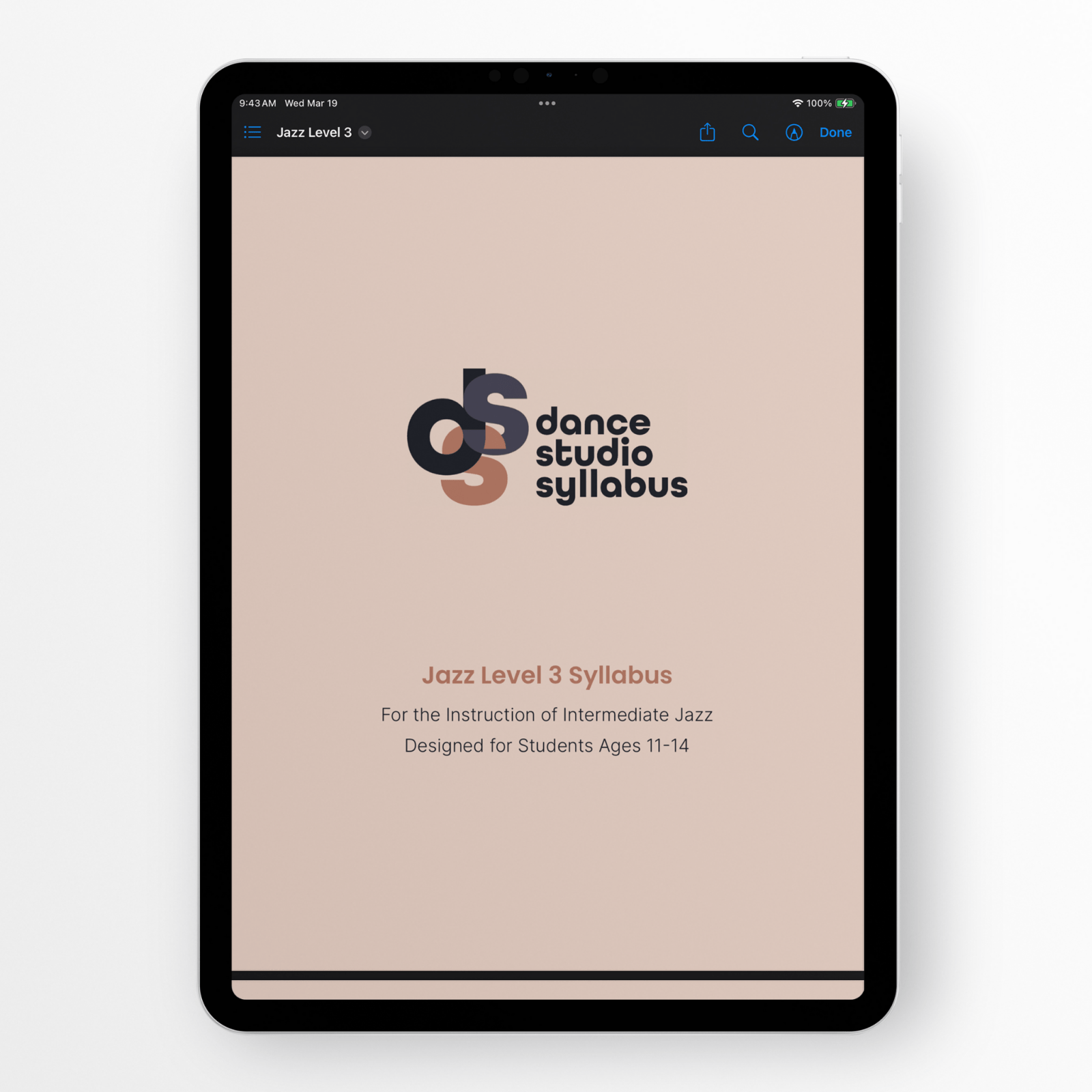 Jazz Level 3 (Digital) - Dance Studio Syllabus