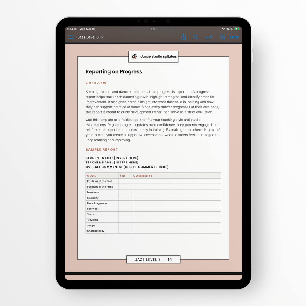 Jazz Level 3 (Digital) - Dance Studio Syllabus