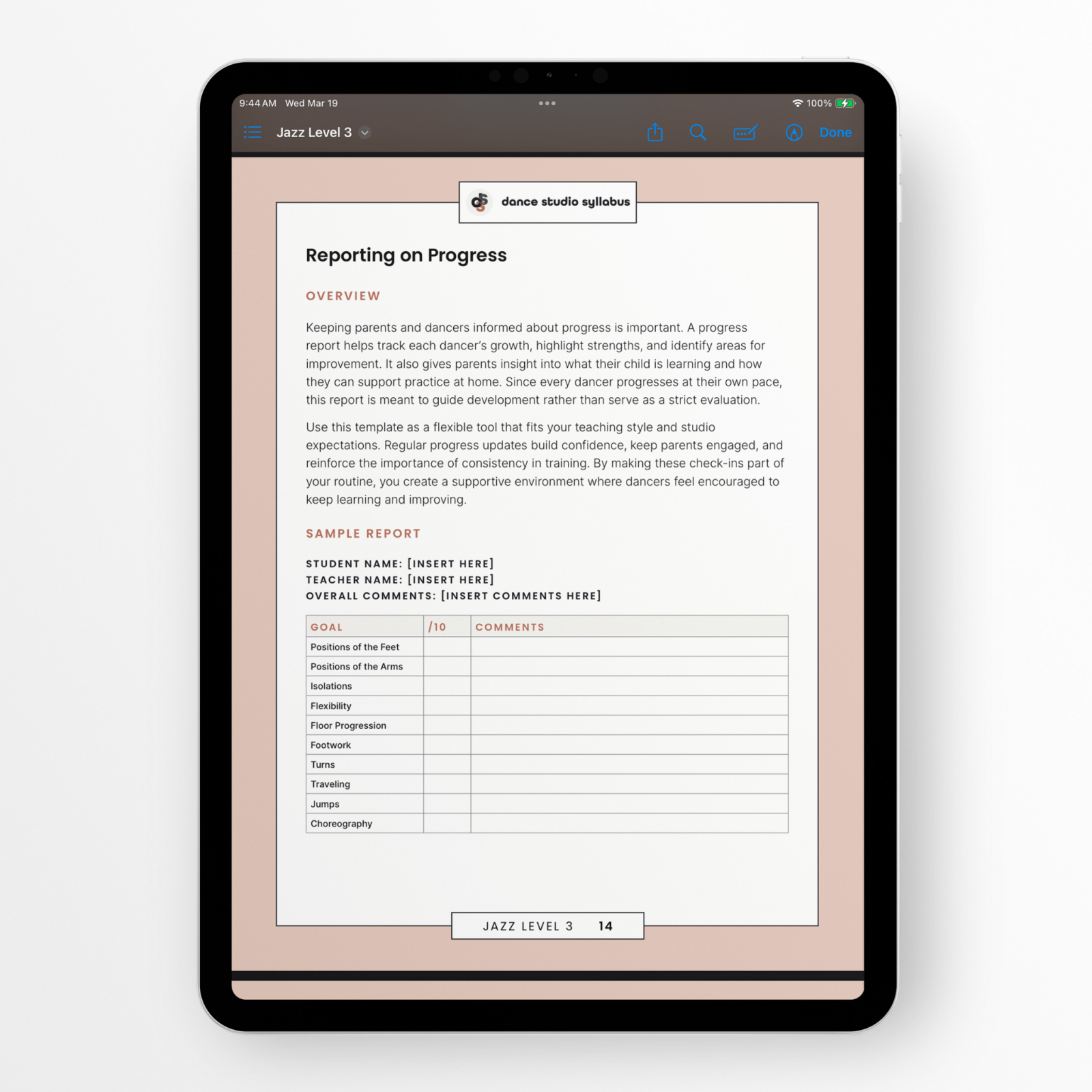 Jazz Level 3 (Digital) - Dance Studio Syllabus