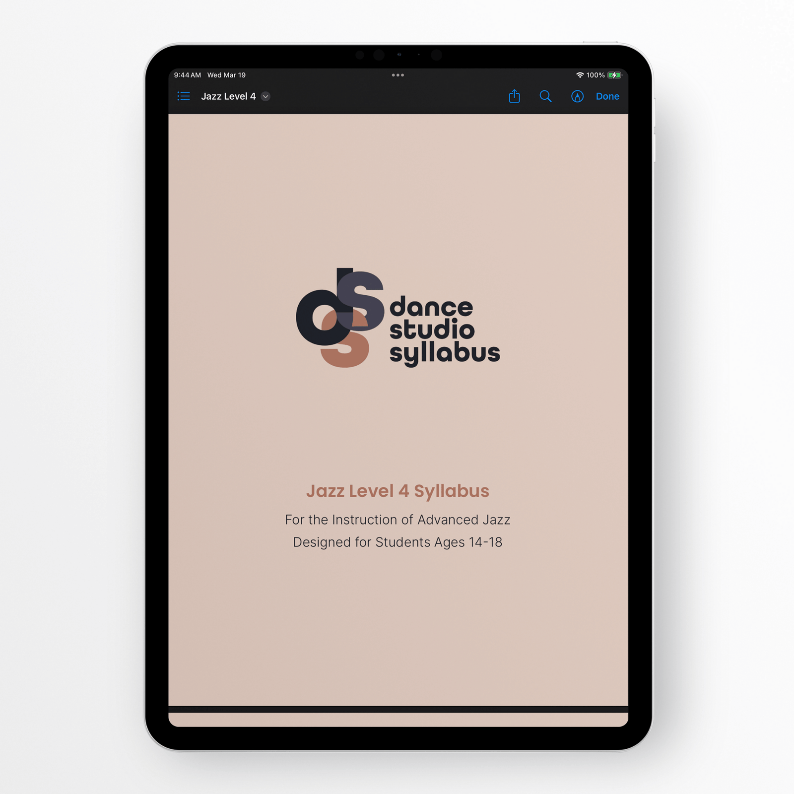 Jazz Level 4 (Digital) - Dance Studio Syllabus