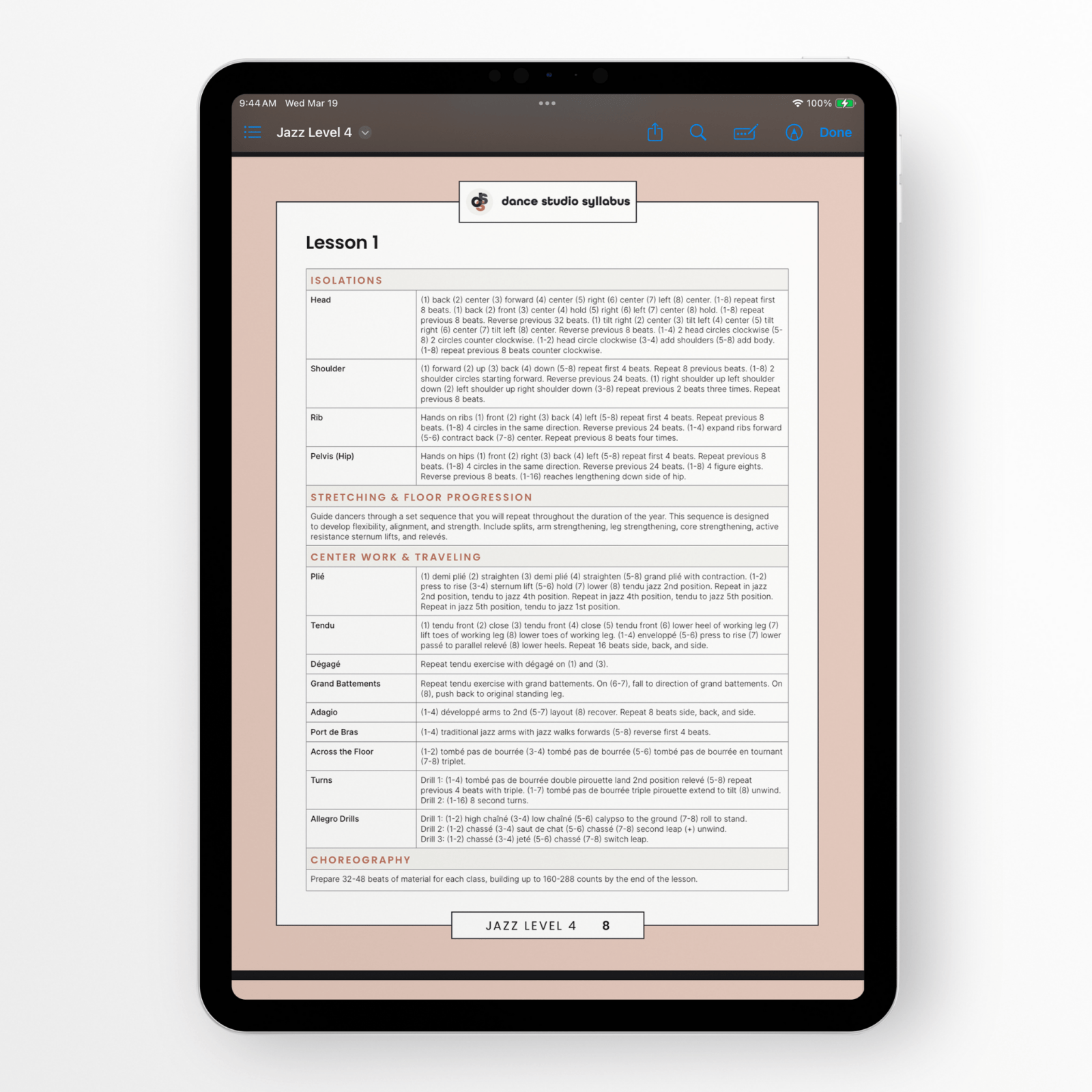 Jazz Level 4 (Digital) - Dance Studio Syllabus