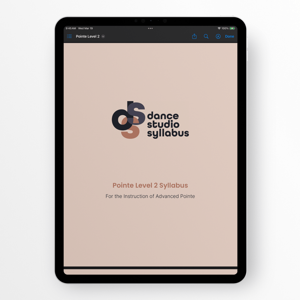 Pointe Level 2 (Digital) - Dance Studio Syllabus