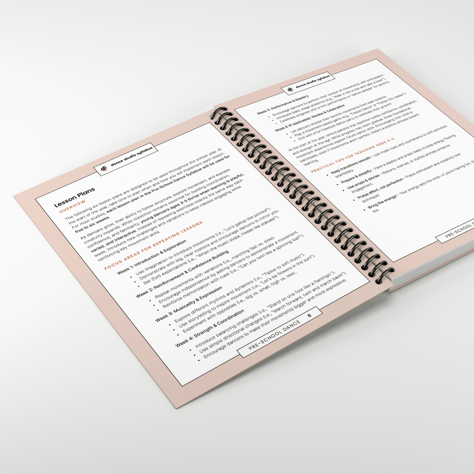 Pre-School Dance (Spiral-Bound) - Dance Studio Syllabus